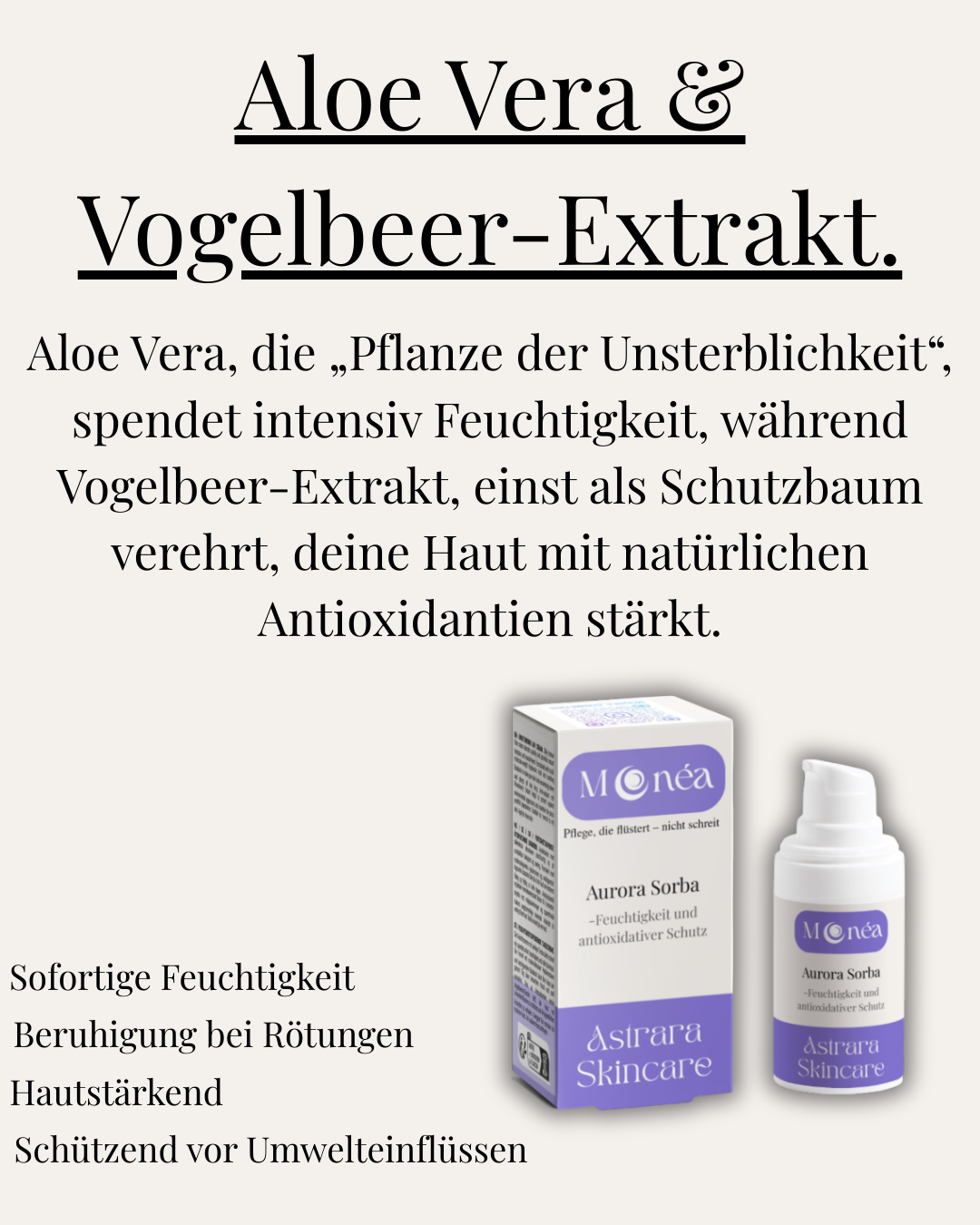 Aurora Sorba - Vegane Feuchtigkeitscreme mit Aloe Vera & antioxidativem Vogelbeer-Extrakt